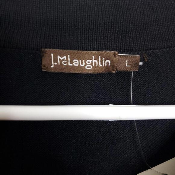 J McLaughlin Top Womens Large Julie Jeweled Beaded Y Neck New 3/4 Sleeves - Picture 6 of 11